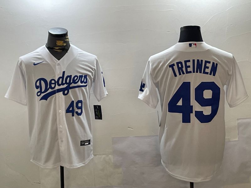 Men Los Angeles Dodgers 49 Treinen White Game 2024 Nike MLB Jersey style 4